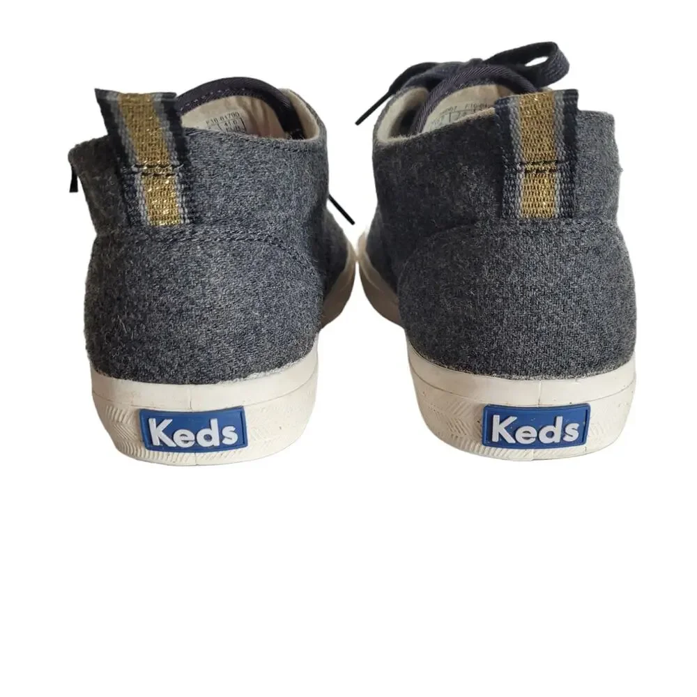 KEDS Woman's Size 10 Grey Wool Lace Up Memory Foam Canvas Sneakers Shoes